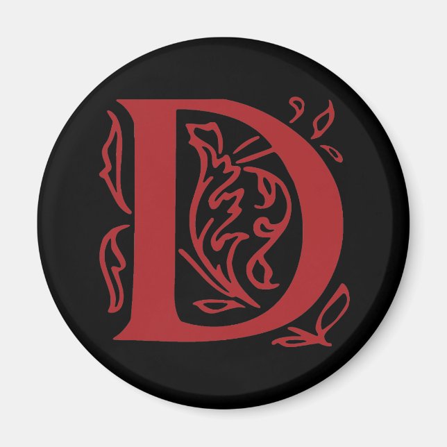 Fancy Letter D Magnet (Front)