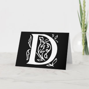 Fancy Letter D Note Card