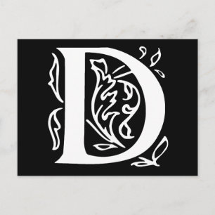 Fancy Letter D Postcard