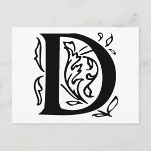 Fancy Letter D Postcard