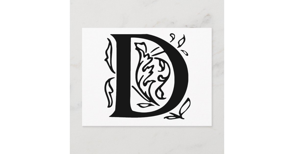 Fancy Letter D Postcard | Zazzle