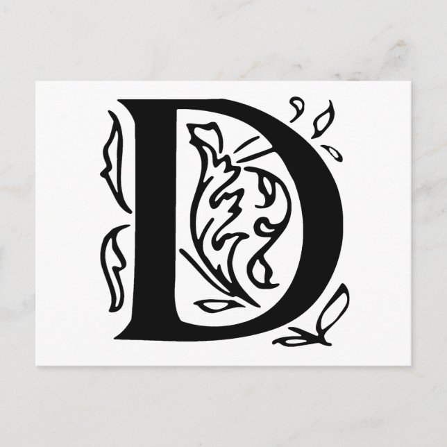 Fancy Letter D Postcard (Front)