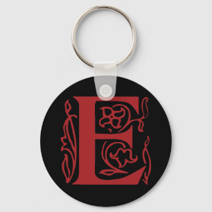 Fancy Letter E Key Ring