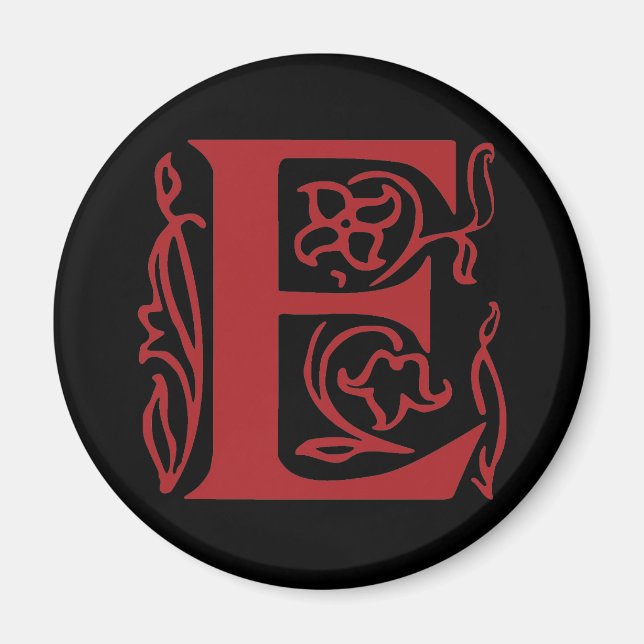 Fancy Letter E Magnet (Front)