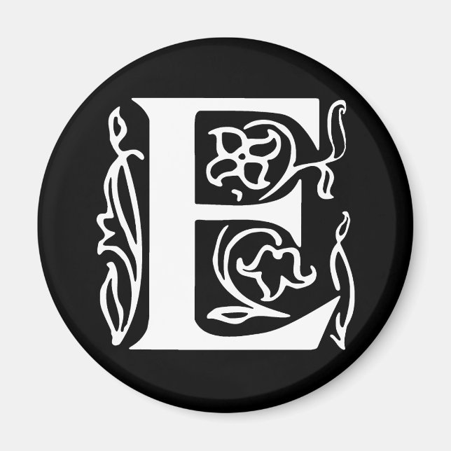 Fancy Letter E Magnet (Front)