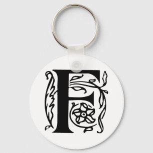 Fancy Letter F Key Ring