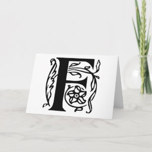 Fancy Letter F Note Card
