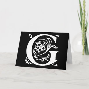 Fancy Letter G Note Card