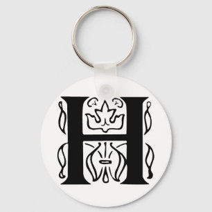 Fancy Letter H Key Ring