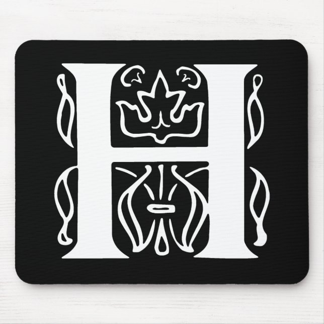 Fancy Letter H Mouse Mat (Front)