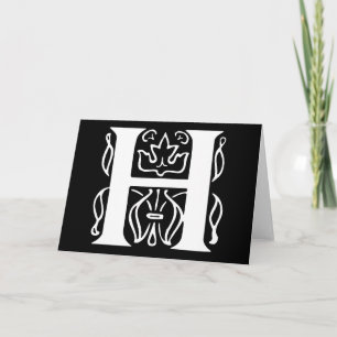 Fancy Letter H Note Card