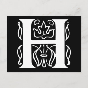 Fancy Letter H Postcard