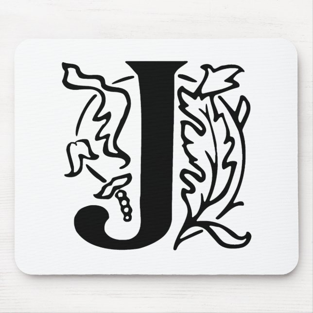 Fancy Letter J Mouse Mat (Front)