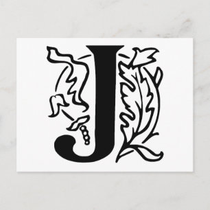 Fancy Letter J Postcard