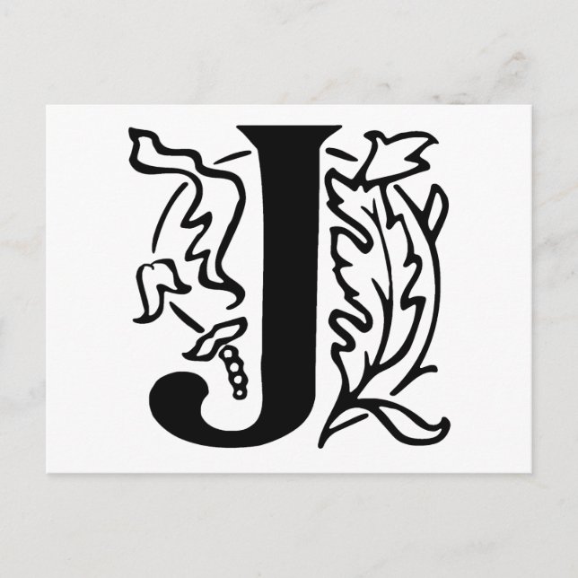 Fancy Letter J Postcard (Front)