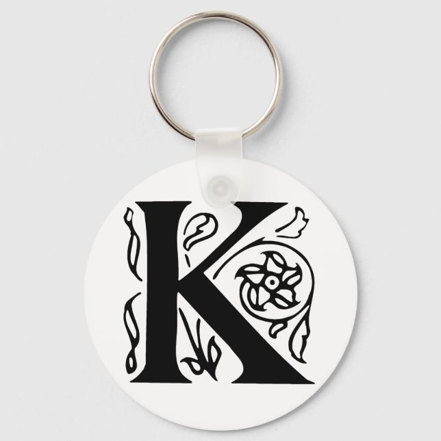 Fancy Letter K Key Ring (Front)