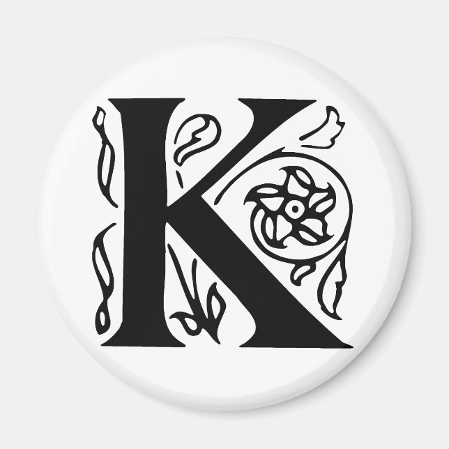 Fancy Letter K Magnet (Front)