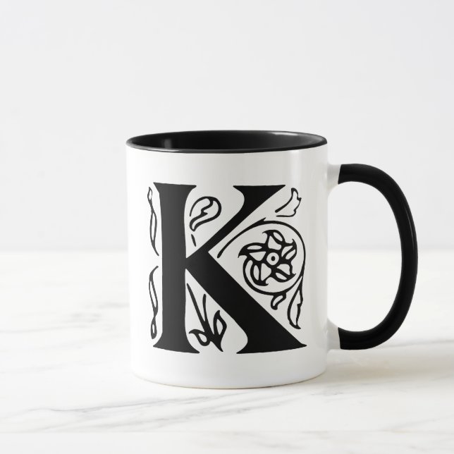 Fancy Letter K Mug (Right)