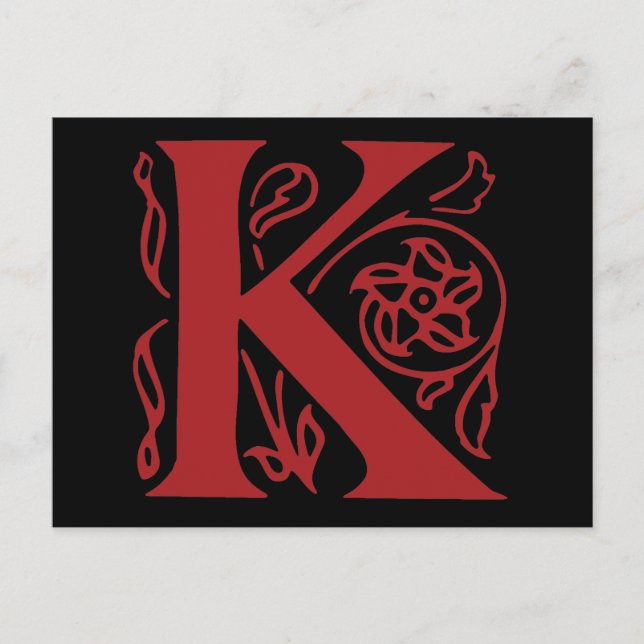 Fancy Letter K Postcard (Front)