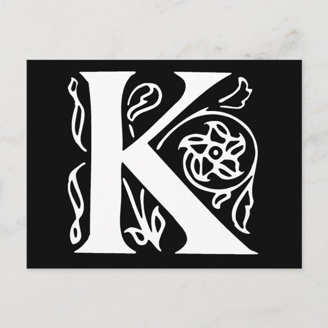 Fancy Letter K Postcard (Front)