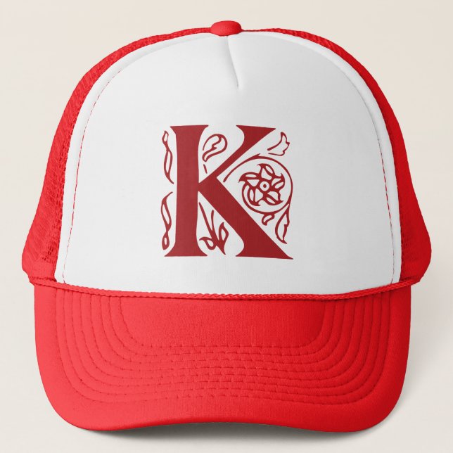 Fancy Letter K Trucker Hat (Front)