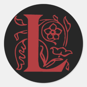 Fancy Letter L Classic Round Sticker