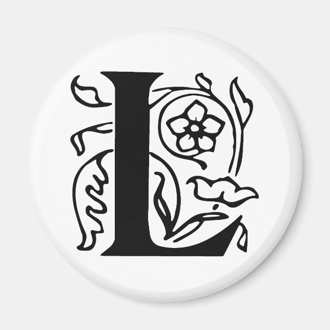 Fancy Letter L Magnet (Front)