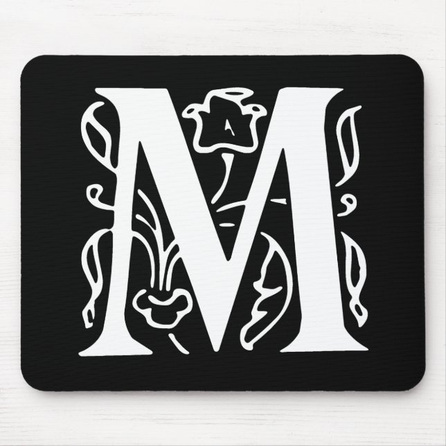 Fancy Letter M Mouse Mat (Front)