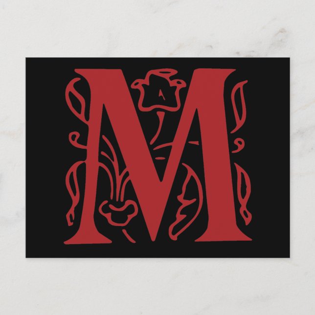 Fancy Letter M Postcard (Front)