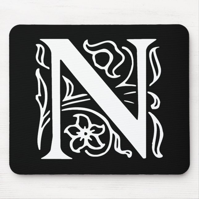 Fancy Letter N Mouse Mat (Front)