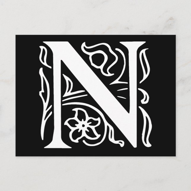 Fancy Letter N Postcard (Front)