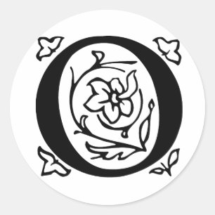 Fancy Letter O Classic Round Sticker
