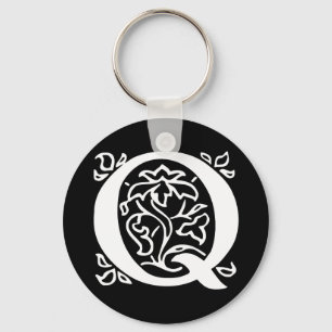 Fancy Letter Q Key Ring