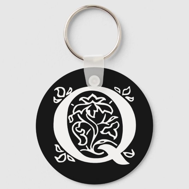 Fancy Letter Q Key Ring (Front)