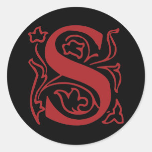Fancy Letter S Classic Round Sticker