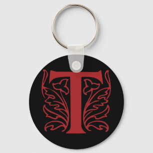 Fancy Letter T Key Ring