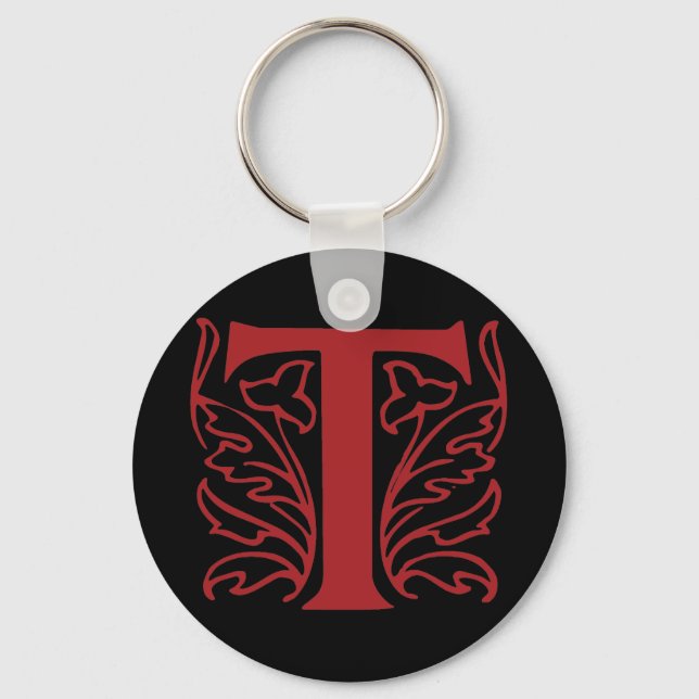 Fancy Letter T Key Ring (Front)