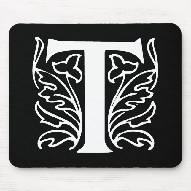 Fancy Letter T Mouse Mat (Front)