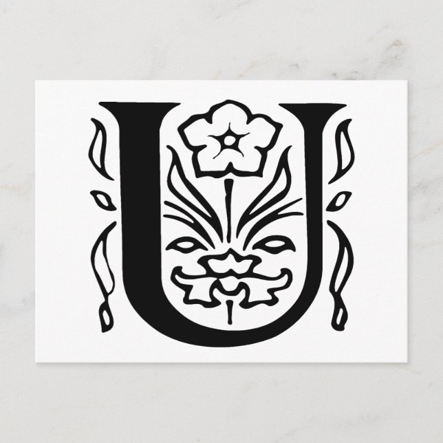Fancy Letter U Postcard (Front)