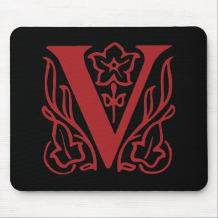 Fancy Letter V Mouse Mat