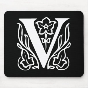 Fancy Letter V Mouse Mat