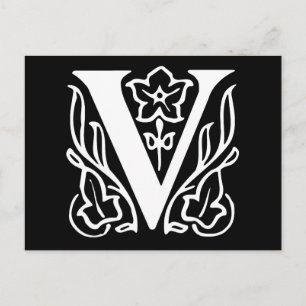 Fancy Letter V Postcard
