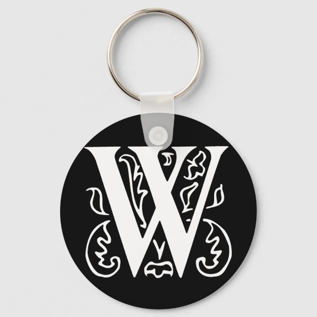 Fancy Letter W Key Ring (Front)