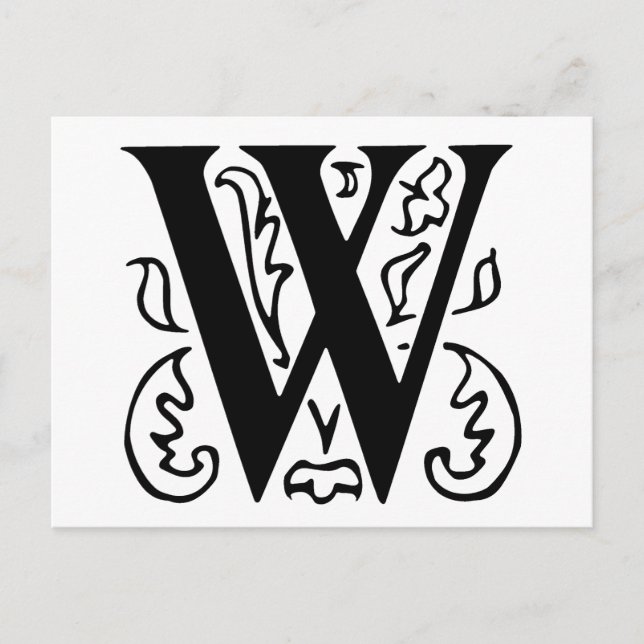 Fancy Letter W Postcard (Front)