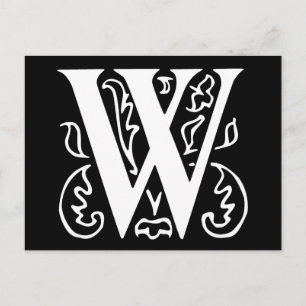 Fancy Letter W Postcard