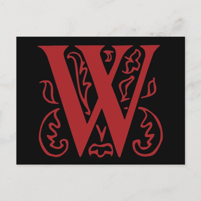 Fancy Letter W Postcard (Front)