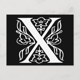 Fancy Letter X Postcard