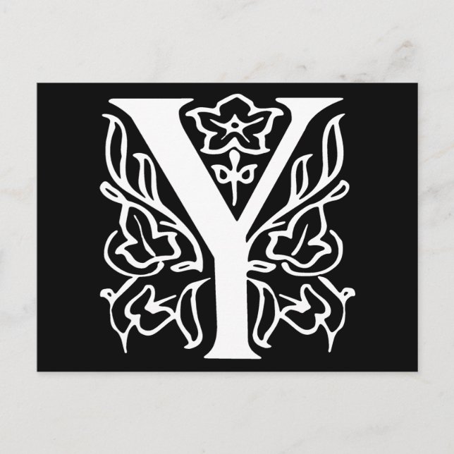 Fancy Letter Y Postcard (Front)