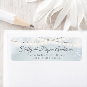 Fancy Lights & Snowflakes Return Address Label