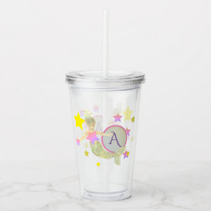 Fancy Little Mermaid&Stars Acrylic Tumbler